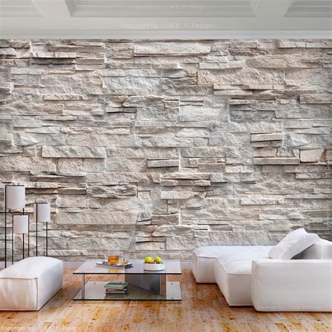 Brick Stone Wall Stone Effect FLEECE PHOTO WALLPAPER 3D LIVING ROOM WALLPAPER MURAL XXL | eBay