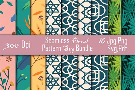 Seamless Floral Pattern Svg Bundle Graphic by Creative Design Store ...