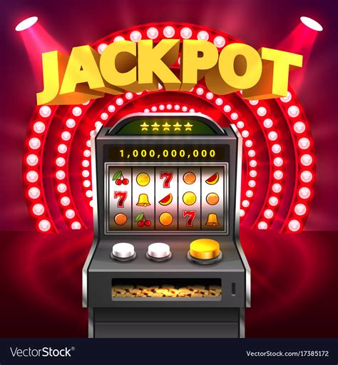 Golden slot machine wins the jackpot Royalty Free Vector