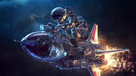 1920x1080px | free download | HD wallpaper: 3d, astronaut, Retrofuturism, science fiction ...