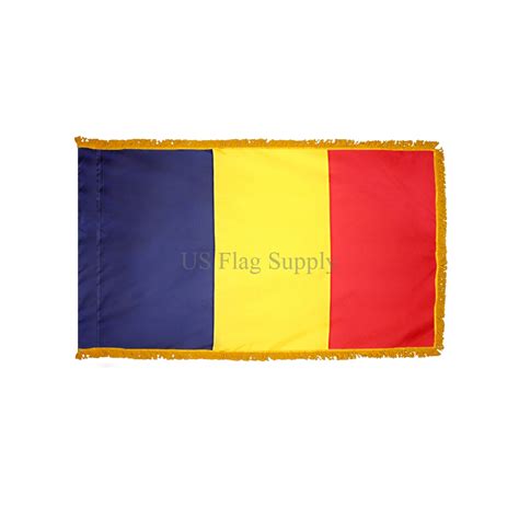 Chad Flag 3 x 5 ft. Indoor Display Flag with Gold Fringe