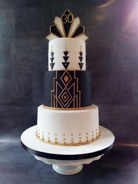 Art Deco birthday cake - Decorated Cake by Mandy - CakesDecor