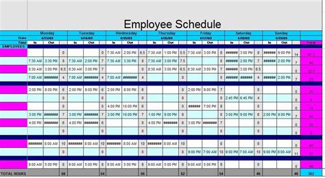 Employees Schedule Template Free Fresh 12 Free Sample Staff Schedule Templates Printable Samples ...