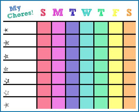 6 Best Images of Printable Chore Chart Template - Free Printable Chore Chart Templates ...