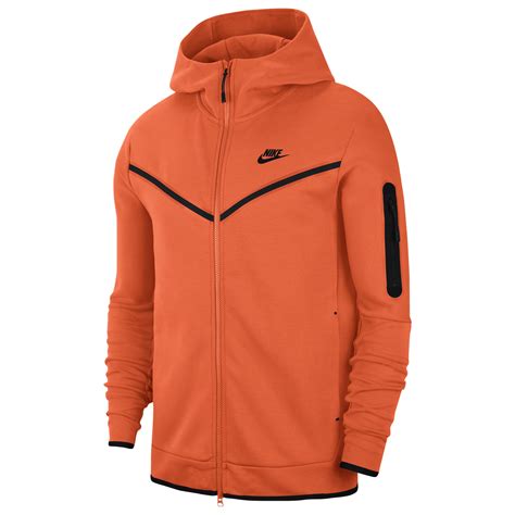 Nike Tech Fleece Full-zip Hoodie in Orange for Men - Lyst