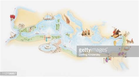 Illustrated Map Of Phoenician Empire And Trade Routes High-Res Vector ...