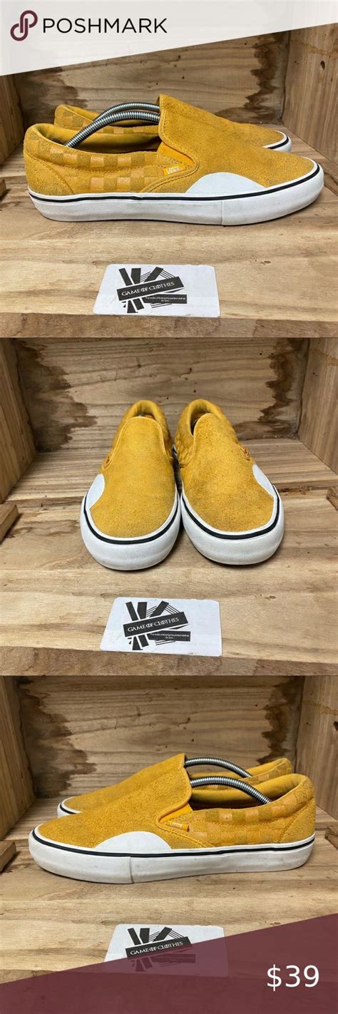 Vans low top yellow slip on | Yellow slip on vans, Vans, Slip on