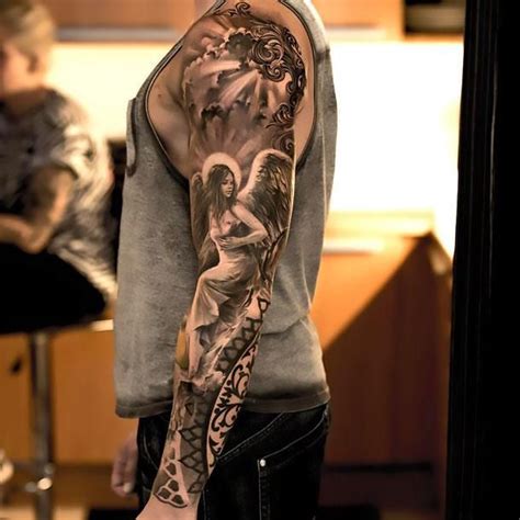 Best Sleeve Tattoo Idea | Angel sleeve tattoo, Angel tattoo designs, Cloud tattoo