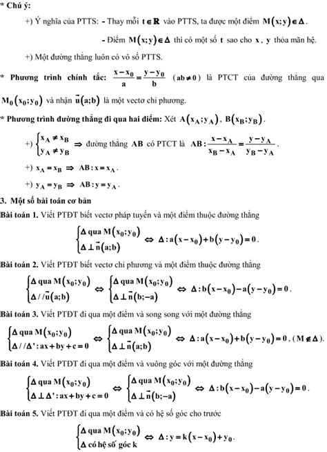 Các dạng phương trình đường thẳng (hay và chi tiết)