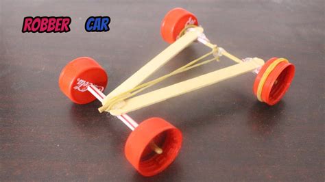 How to make Rubber Band Powered CAR diy toy car - YouTube