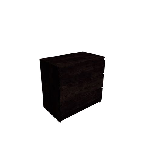 MALM 3 drawer chest, black-brown - Design and Decorate Your Room in 3D