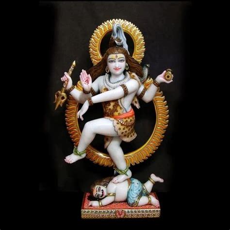 Painted Hindu Marble Natraj Statue, For Home and Temple at Rs 85000 in ...