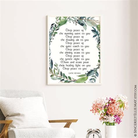 Deep Peace Gaelic Blessing Wall Art Decor Irish Sayings - Etsy