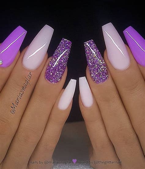 Coffin Cute Nail Designs Purple - Beautiful purple nails inspiration photos + trends