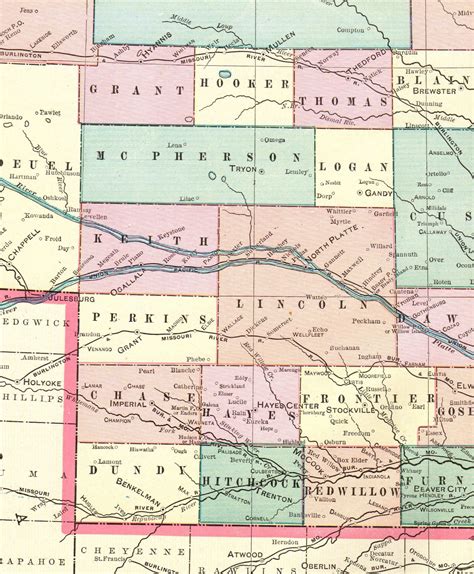 1901 Antique NEBRASKA State Map Vintage Map of Nebraska | Etsy