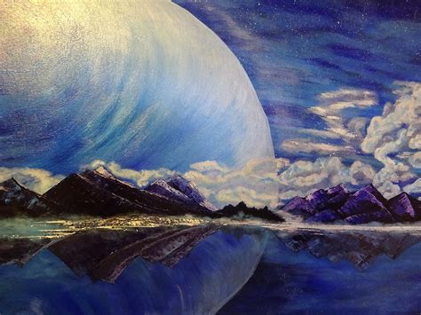 Moon Reflection Painting by Lauren Dane - Pixels