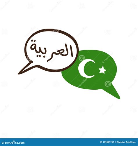 Vector Illustration of the Arabic Language in Speech Bubbles Stock ...