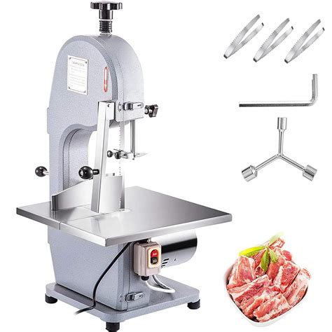 VBENLEM 110V Bone Saw Machine, 850W Frozen Meat Cutter, 1.12HP Butcher Bandsaw, Thickness Range ...