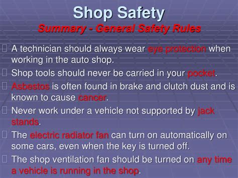 PPT - Safety in the Auto Shop PowerPoint Presentation, free download - ID:9499170