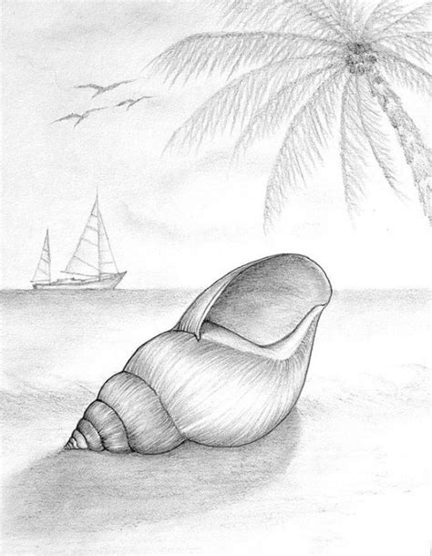 Pencil Sketch Beach Drawing Ideas Easy - Draw-cyber