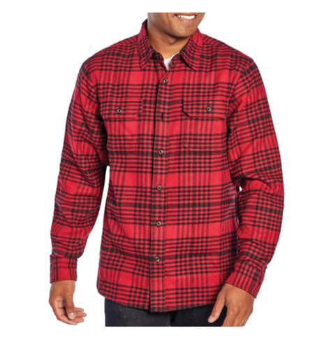 Woolrich Men’s Brawny Gray/Red/Black Grid Plaid Flannel Shirt Button Front XXL for sale online ...