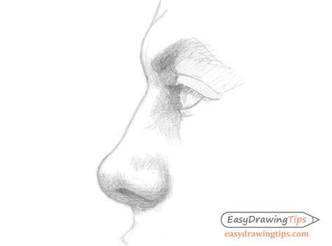 3 Step Nose Side View Drawing Tutorial - EasyDrawingTips