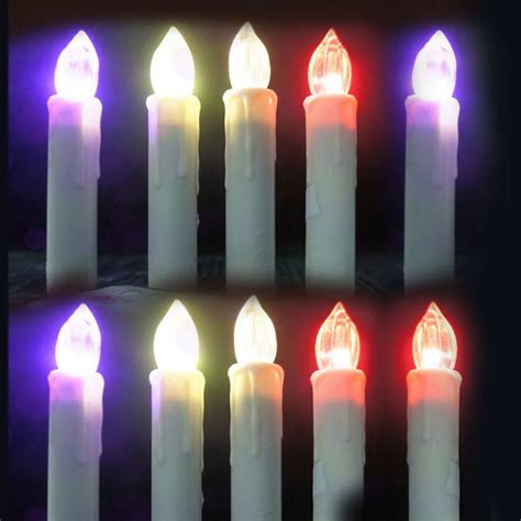 10pcs set Battery operated Flameless Led colorful candle lights ...