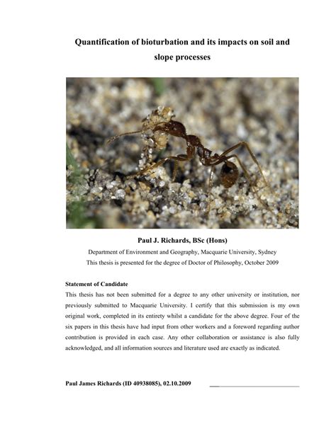 (PDF) PhD Thesis (2009): Quantification of bioturbation and its impacts on soil and slope processes