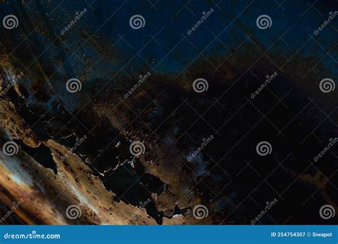 Closeup Rust Blue Metal Texture. Abstract Background Stock Image - Image of composition, cracked ...