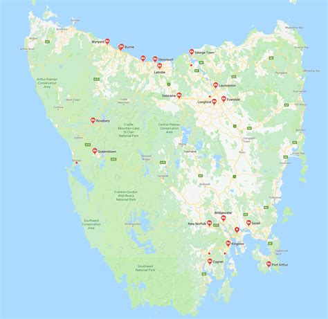 Map of Tasmania | Tasmania Travel Guide