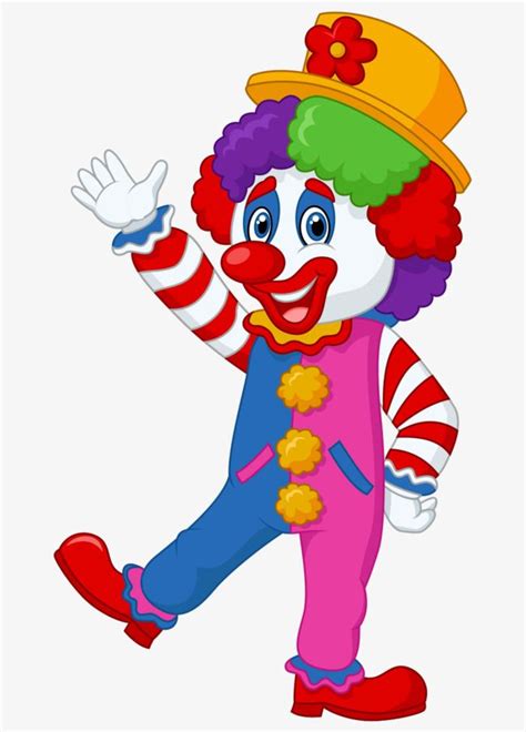 Clown Coloring Clipart Hd PNG, Cartoon Hand Colored Colorful Circus ...