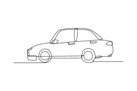 Premium Vector | One continuous line drawing of old car transportation ...