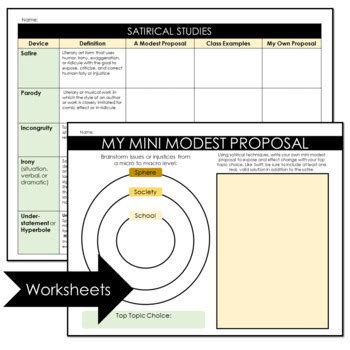 A Modest Proposal Satire Study : Teaching Satire with Examples : Satire ...