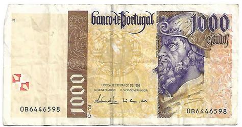 Portuguese 1000 escudos used currency note - KB Coins & Currencies