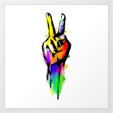 Art Peace Sign Art Print by lifehiker | Society6