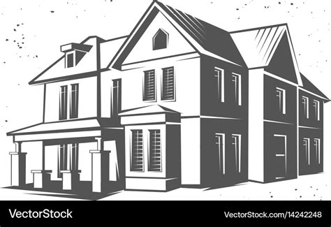 House silhouette black and white Royalty Free Vector Image