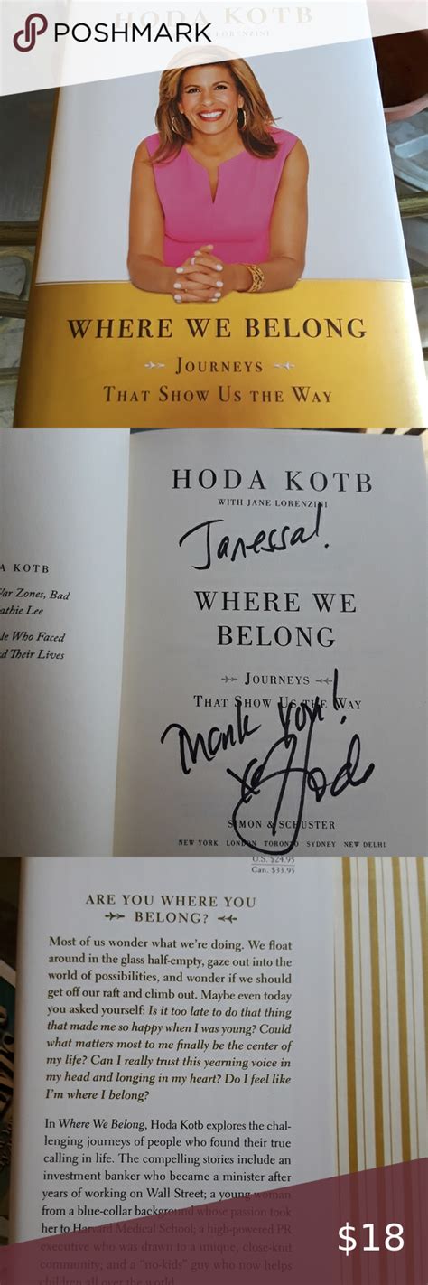 HODA KOTB AUTOGRAPHED "Where We Belong " by Hoda Kotb, of the Today Show! Signed here in New ...