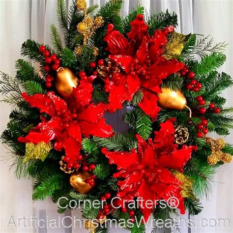 POINSETTIA WREATH | CornerCrafters.com | CHRISTMAS WREATHS