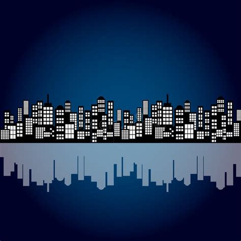 Style Cartoon Night City Skyline Background. Stock Vector - Illustration of background, home ...