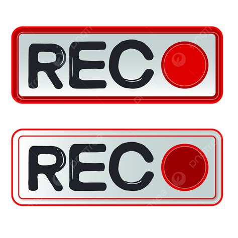 Video Recording Button With Record Symbol In Red White Colors Vector, Video Recording Icon ...