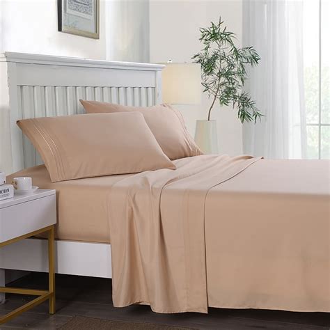 4Pieces Soft Brushed Microfiber Bed Sheet Set,Wrinkle & Fade Resistant Collection Bed Sheet ...