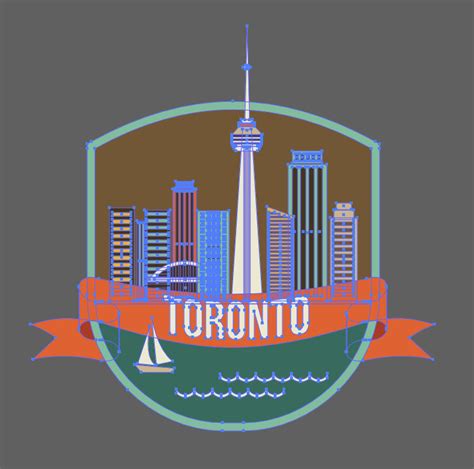 Toronto City iconic elements vector eps png