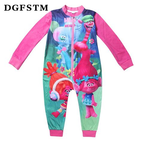 2018 Trolls Cartoon clothes Baby boys girls Tracksuit Children clothing Sets long sleeve kids ...