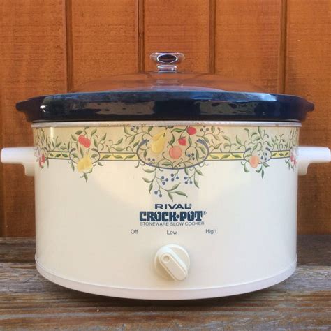 5 QT Vintage Rival Crock Pot Fruit Vintage Crockpot Crock-pot 3355-803 ...