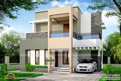 Clean box type house exterior - Kerala Home Design and Floor Plans - 9K ...