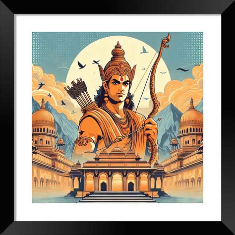 Shri Ram with Ayodhya temple - DBrush