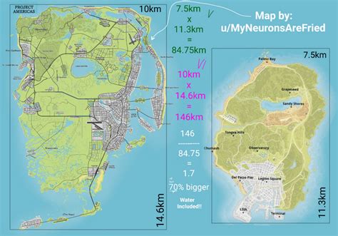 Size Comparison of u/MyNeuronsAreFried 's GTA 6 concept map (with math ...