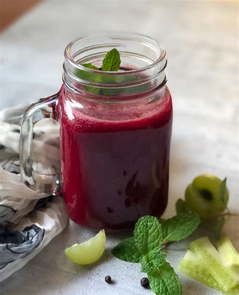 Beetroot, Amla And Pudina Juice Recipe | Mint Gooseberry Beet Juice by ...