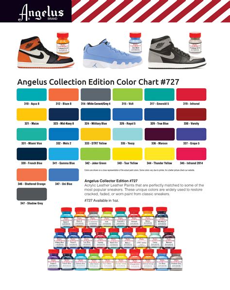 Angelus Color Charts | Shoe and Boot Accessories 4 U