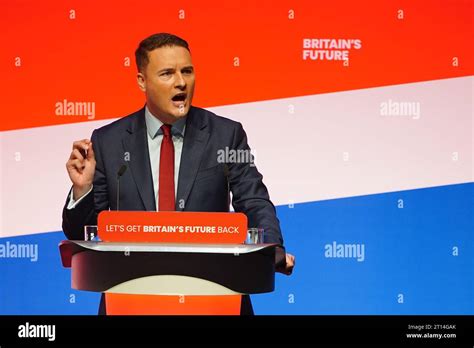 Shadow health secretary Wes Streeting speaking during the Labour Party ...